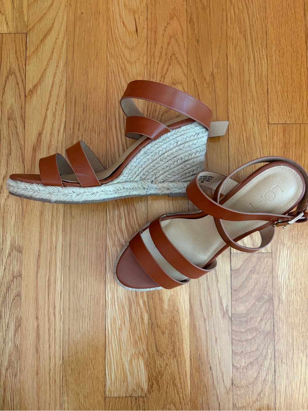 loft double band espadrille wedge sandals in ginger spice brown